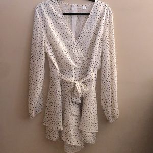 Long Sleeve Romper with Belt, Women’s, Shorts Bottom, Flowy, Summer Romper